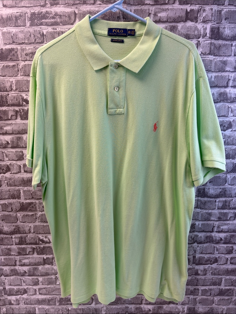 Polo by Ralph Lauren Light Green Men's Classic Polo with Red Pony